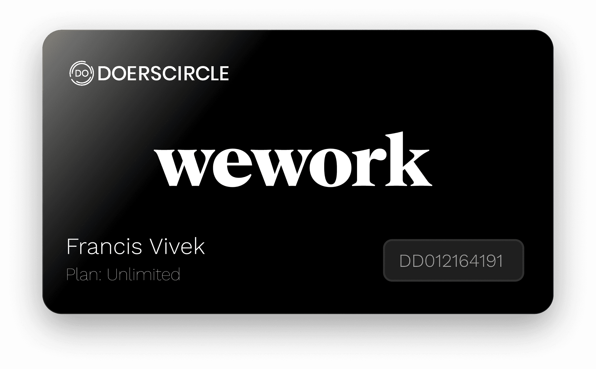 WeWork membership card