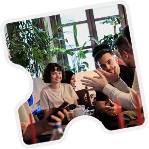 Independent Doers sharing a table